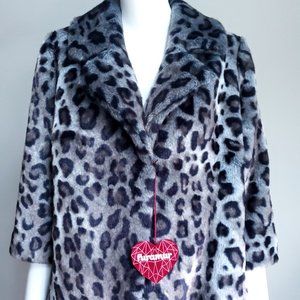 Faux Fur Snow Leopard Coat. NWT Soft + Luxe Winter Staple